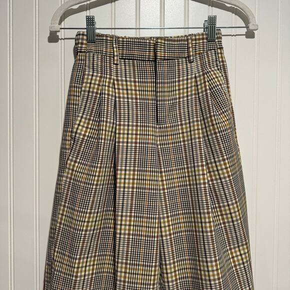 Urban Outfitters Arlo Plaid Pleated Pants Pull On Size XS - Picture 3 of 7